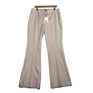New Alex Marie Gingham Reese Boot Twill Pants‎ size 14 Sand/Pink
